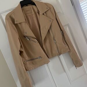 Beige Women's Leather Jacket